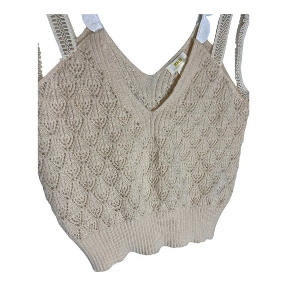 Anthropologie Maeve Peachy Blush Scalloped Knit Sweater Vest-size OS - Picture 8 of 11